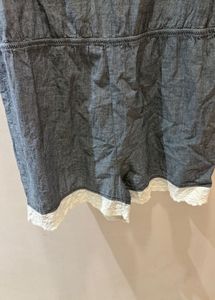 Denim Lace Trim Romper