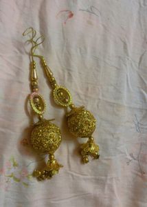 Gold Tone Indian Bridal  Latkan With Concealer Fre