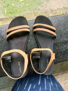Black Wedge Heel Sandals Like New