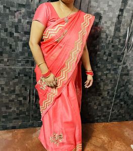 Beautiful Peach Saree