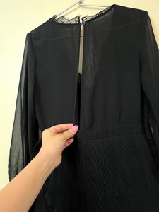 Lace Ruffled Black Dress