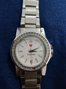 Swiss Dzine Silver Wrist Watch