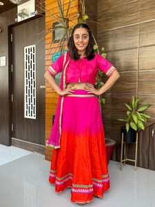 Orange & Pink Lehenga Choli