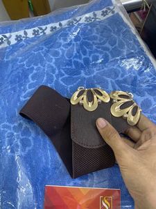 Black Elastic Thick Belt