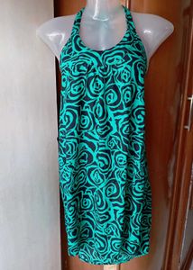 Green Floral Halter Dress