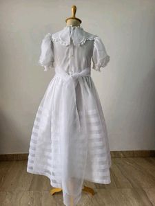 White Dress with Lace Collar