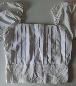 White Pleated Blouse