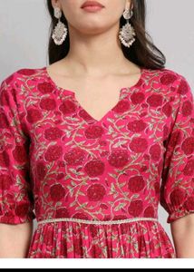 Floral Printed Anarkali Kurta/ Maxi Dress