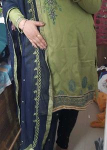 3pc Suit Kameez Pant Dupatta Embroidery Set Wear