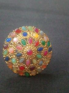 Statement Ring with Colorful Stones