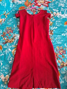 Red Knee Length Dress