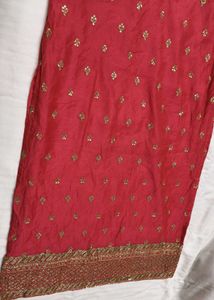 Women Festive Pink Zari Sequin Chanderi Silk Kurta