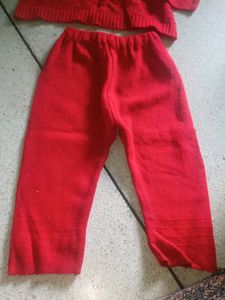 Beby Girls Wool Top And Pant Set.