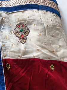 New Red And Creme Saree