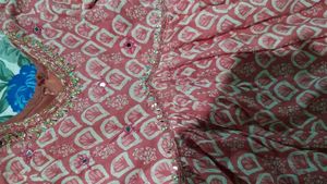 Pink &amp; White Printed Anarkali