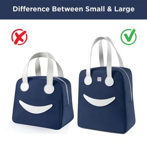Blue Smiley Face Lunch Bag
