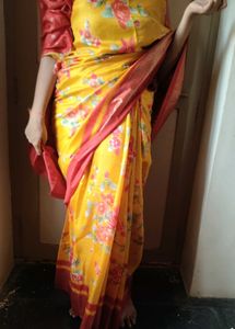 Beautiful Yellow Floral Saree