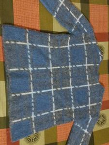 Blue Plaid Knit Vintage Sweater