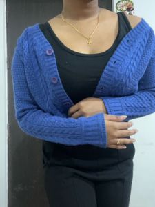 Dressbery Women Blue Cardigan Sweater