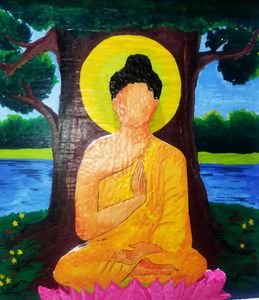 BUDDHA UNDER TREE ART 🧡