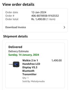 Walkie 2 in 1 LCD Display Bluetooth Transmitter