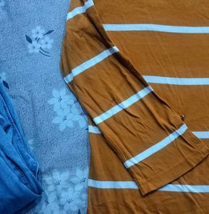 Casual Max Mustard &amp; White Striped Tee