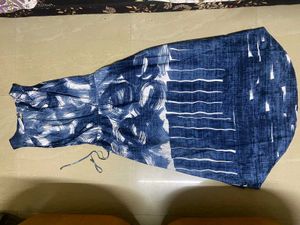 Elegant Blue Print Dress