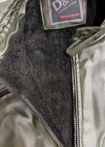 D&amp;G Olive Green Leather Jacket