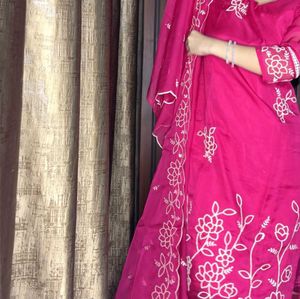 Pink Party Wear Rich Look Suit Set