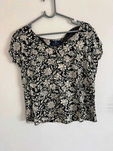 Women Black Floral Top