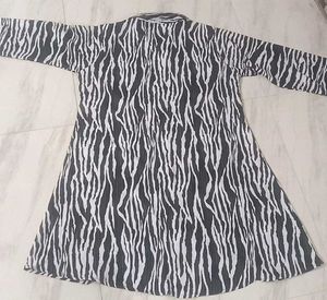 Zebra Print Shirt Dress