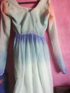 Pastel Ombre Long Sleeve Dress