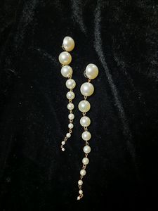 Elegant White Pearl Dangle Drop Earrings