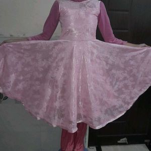 Pink Floral Dress &amp; Pants Set