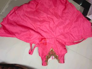 Pink Party Dress with Embellished Neckline