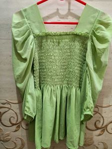 Lime Green Puff Sleeve Top