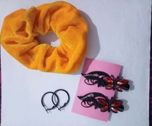 Combo ( Earings, Clips , Scrunch )
