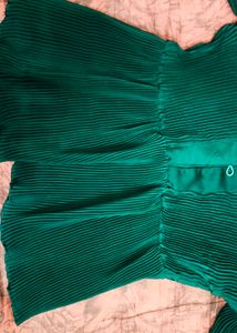 Emerald Green Pleated Top