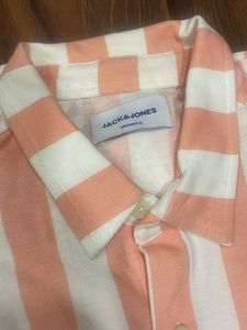 Jack &amp; Jones Striped Shirt - Peach &amp; White