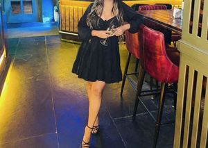 Fit &amp; Flair Black Dress