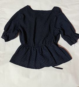 Nay Blue Polka Dot Blouse