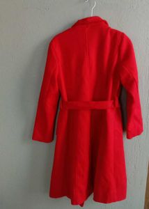 Bright red overcoat