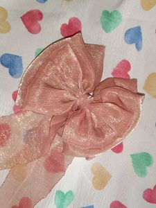 Triple Layer Hair Bow With Tail