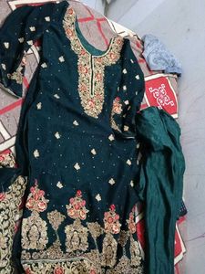 Elegant beads stone georgette with chudi dar Salwa