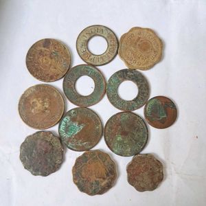 12Vintage Indian Coins