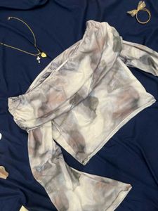 off shoulder bell sleeve top