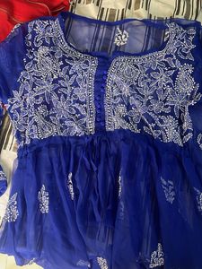Blue Embroidered Kurta