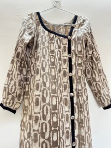 Beige And Black Kurta Set