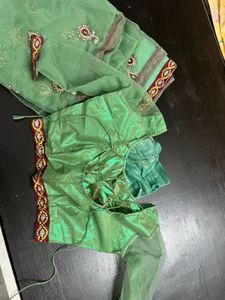 Green Embellished Saree