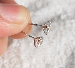 Pure Silver Zircon Stud Earrings